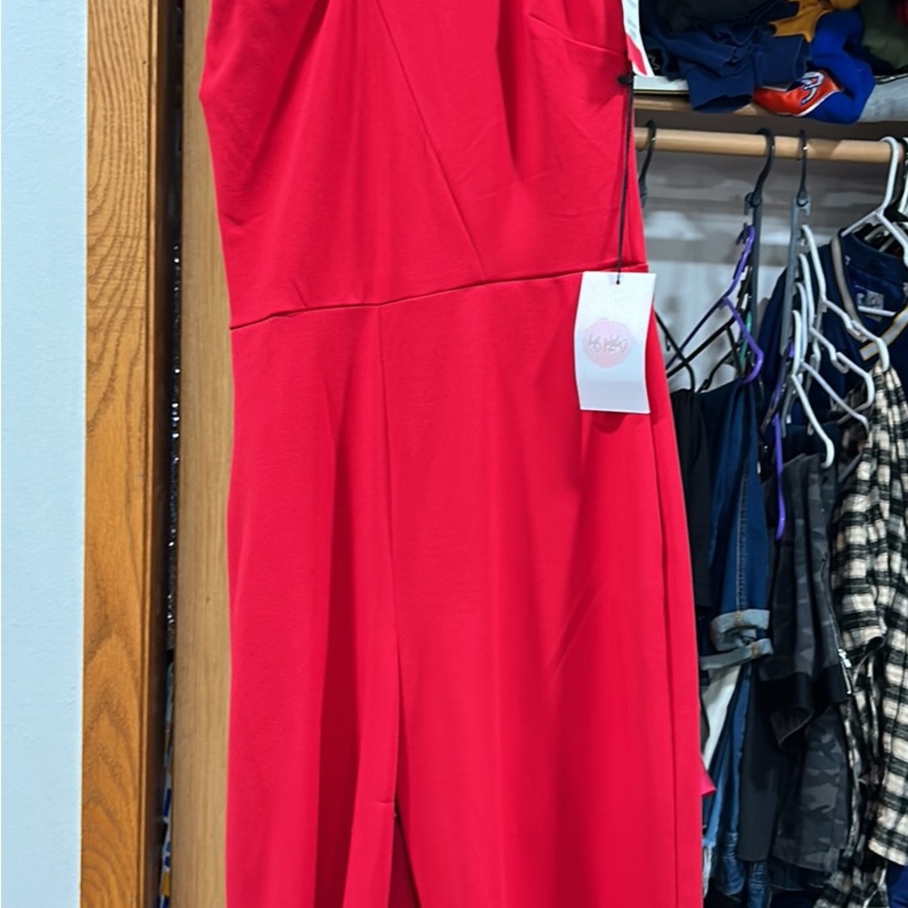 Elegant Red one shoulder jumpsuit